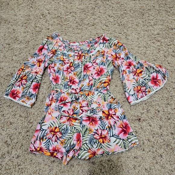 Angie Girls, Girls Size Small Floral Romper - Picture 1 of 4